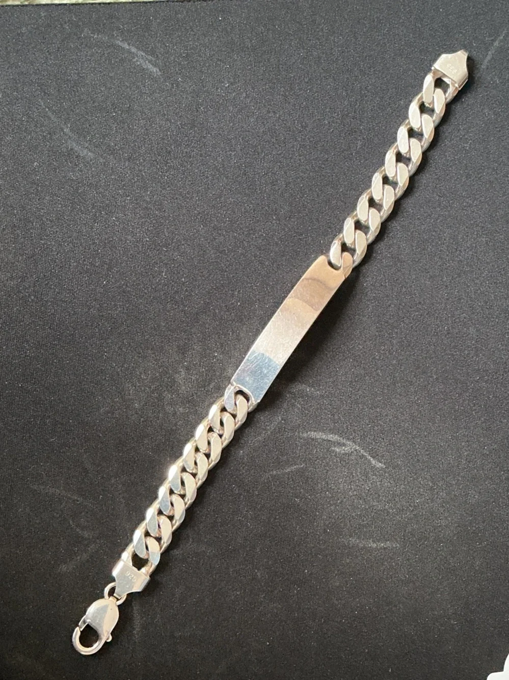 Silver Jeans Men’s Silver ID Curb Link Bracelet